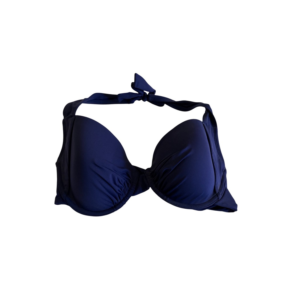 Tommy Bahama Women's Pearl Solids Navy Blue Halter Underwire Bikini Top Size 36D
